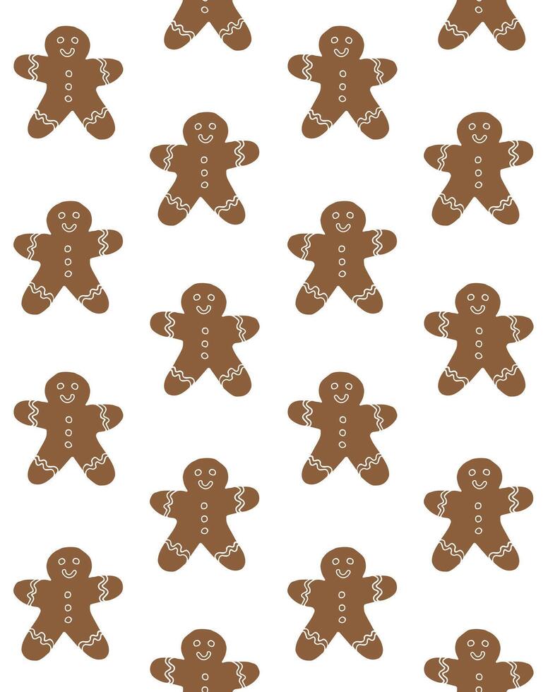Seamless pattern of hand drawn doodle sketch ginger cookie isolated on white background vector