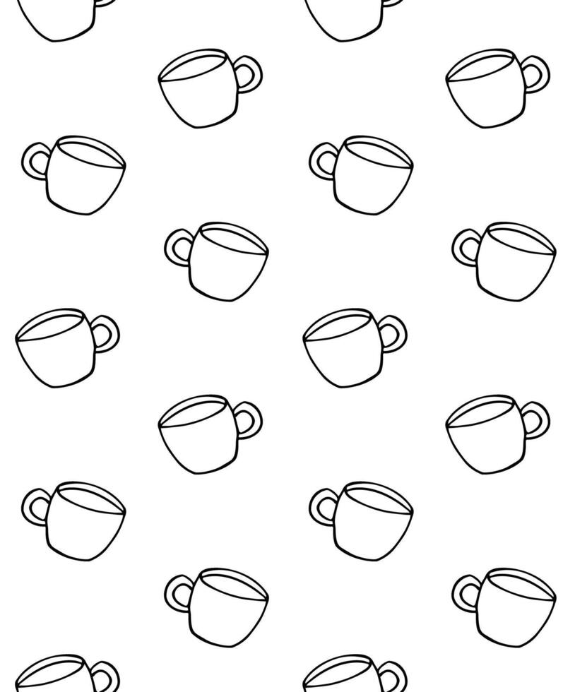 Seamless pattern of hand drawn doodle sketch coffee cup vector