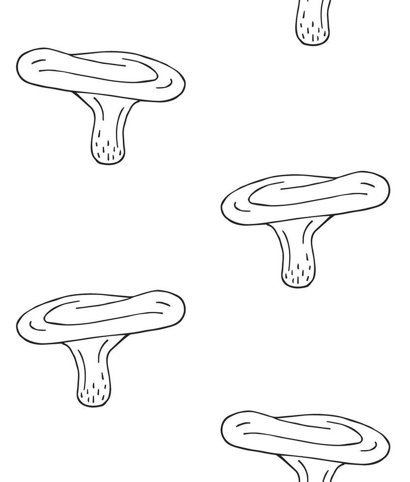Seamless pattern of hand drawn doodle sketch milk cap mushroom isolated on white background vector