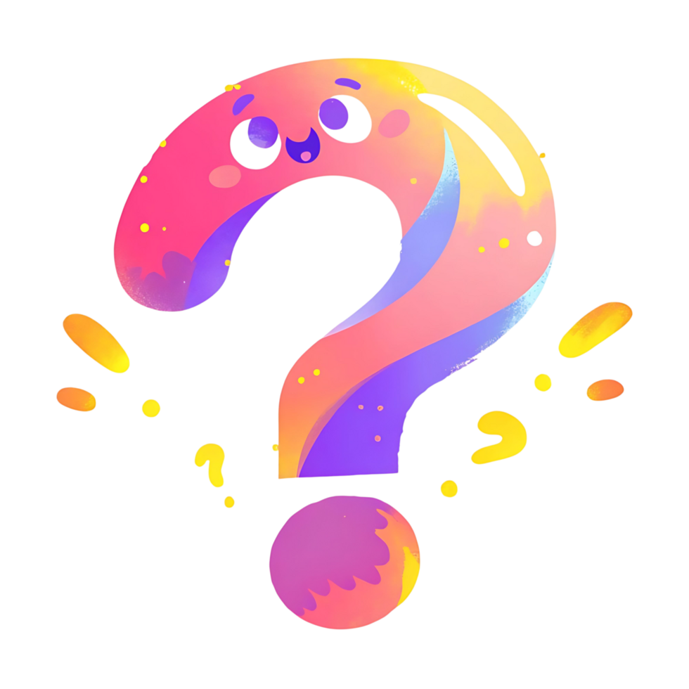 Cute Colorful Question Mark Cartoon Character transparent Design png