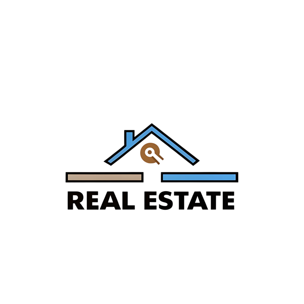 Modern Real Estate Logo Design with House and Key Icon for Property Management Business png