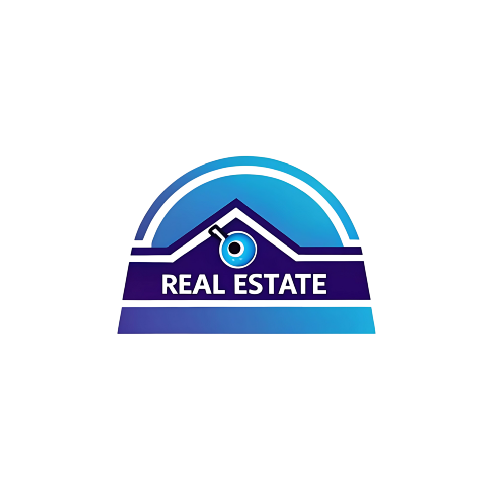 Modern Real Estate Logo Design with Eye Symbol and Gradient Colors png