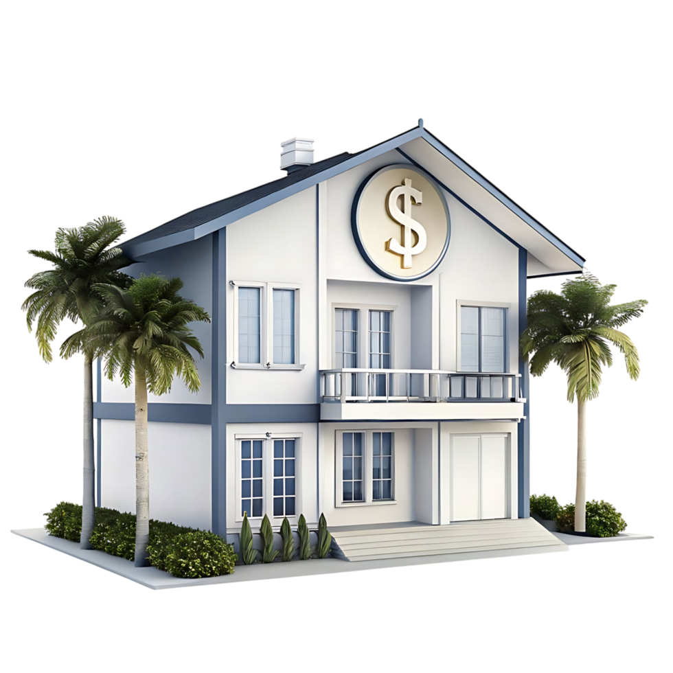 Luxury Dream Home Investment Property with Palm Trees and Dollar Sign png
