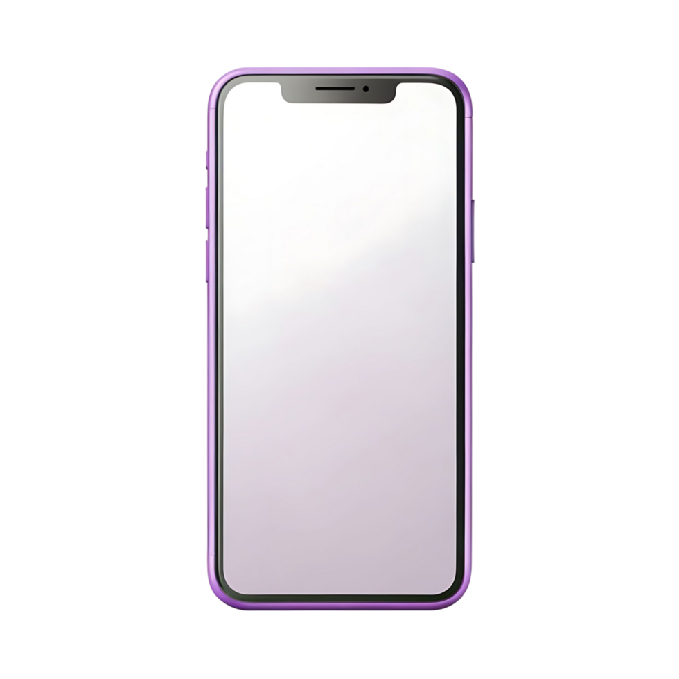 Purple Smartphone Mockup with Blank Screen for App Presentation and Mobile Design png
