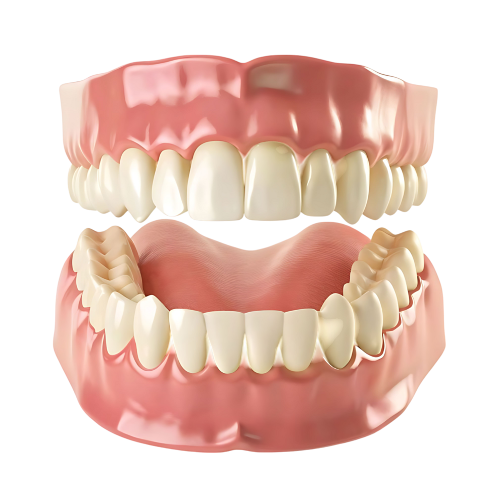 Realistic 3D Render of Human Teeth and Gums Complete Set of Upper and Lower Jaws Healthy Smile Dental Anatomy Model png