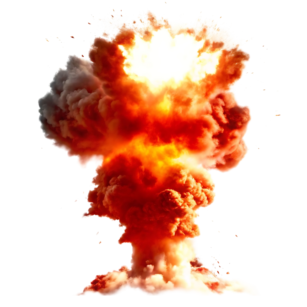 Fiery Explosion Massive Cloud of Smoke and Fireball Intense Blast Powerful Detonation Dramatic Impact png