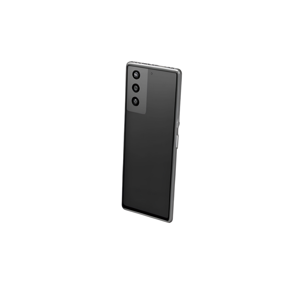 Sleek Modern Smartphone Design with Triple Camera System and Dark Gray Color png
