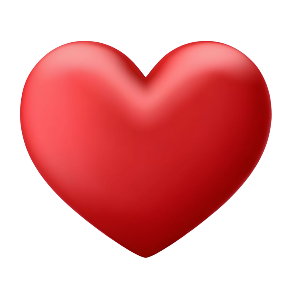A Perfectly Rendered 3D Red Heart on transparent Background Valentines Day Love Romance Passion png