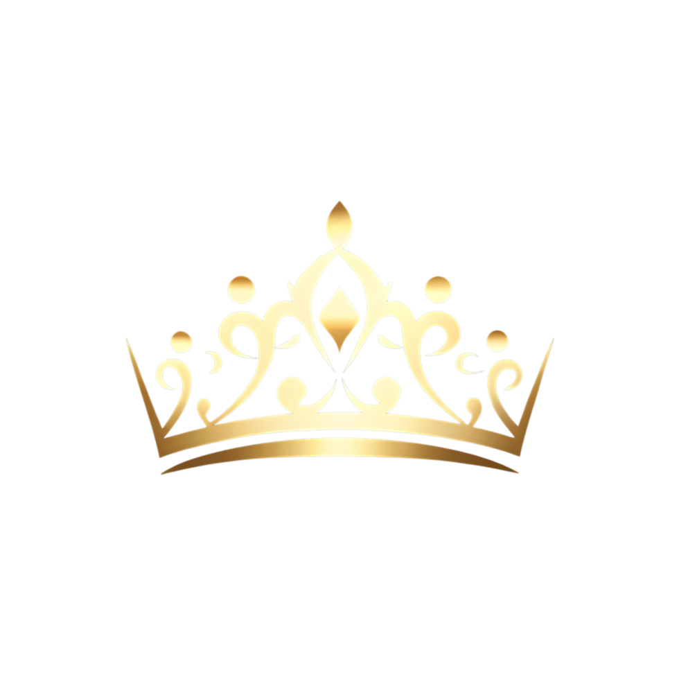 Elegant Golden Crown Design for Royalty and Luxury Branding png