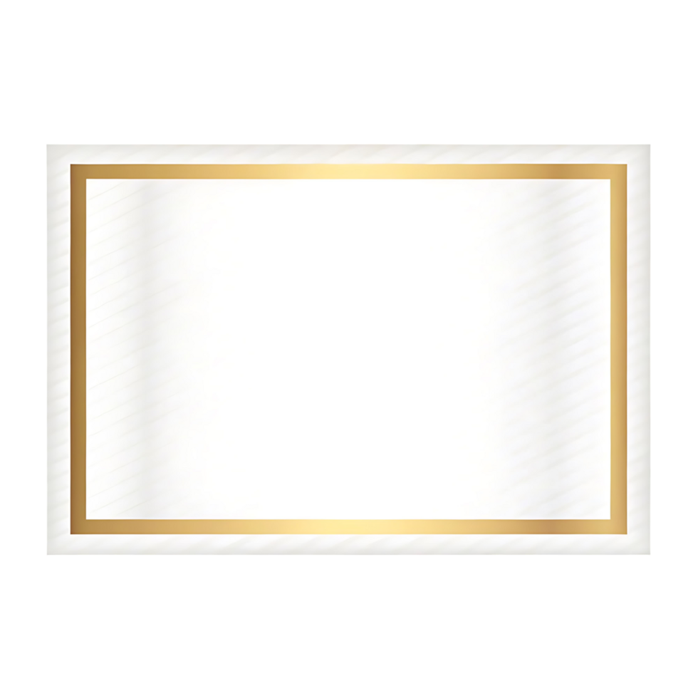 Elegant White Frame with a Golden Border for Certificate or Award png