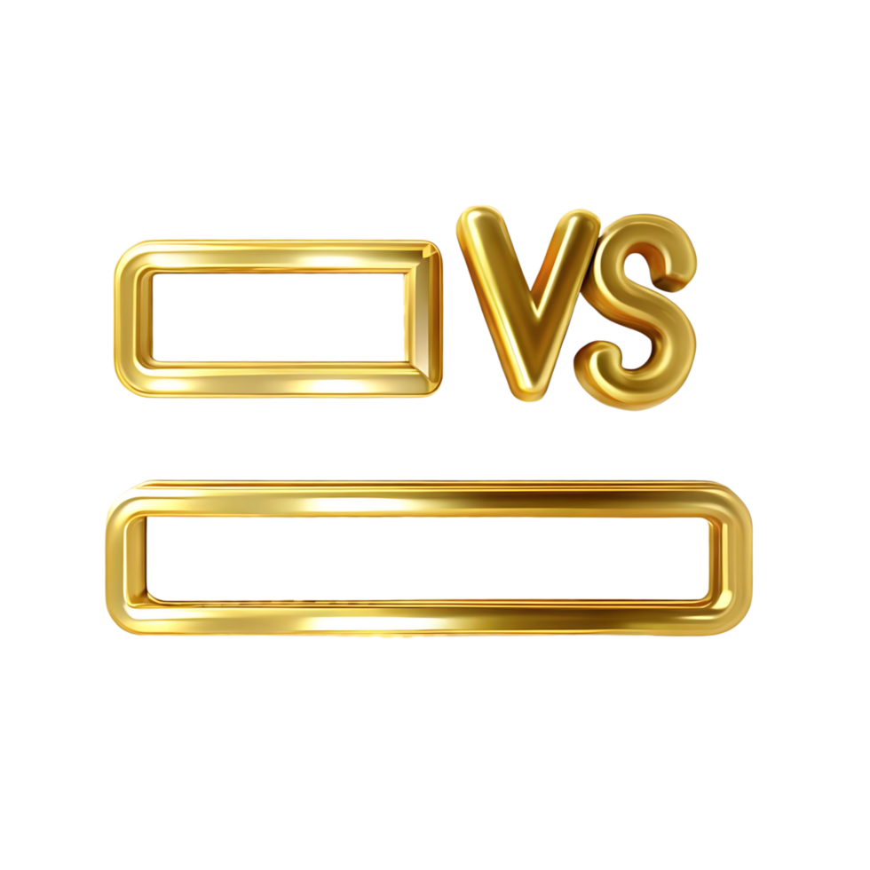 Golden Versus Sign with Two Empty Rectangular Frames for Comparison png