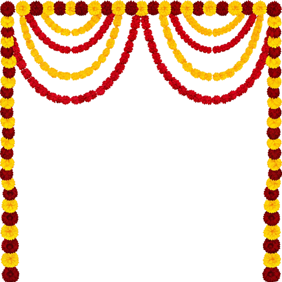 Beautiful Floral Decoration with Red and Yellow Flowers for Festive Events and Occasions png