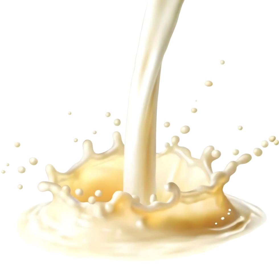 Creamy Milk Splashing and Pouring into a Bowl a Delicious Dairy Product png
