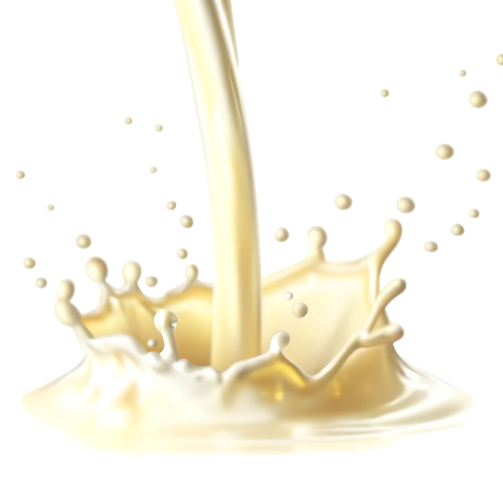 Creamy Liquid Pouring and Splashing on transparent Background, Delicious Dairy Product, Milk or Yogurt Texture, White Beverage, Food and Drink Photography png