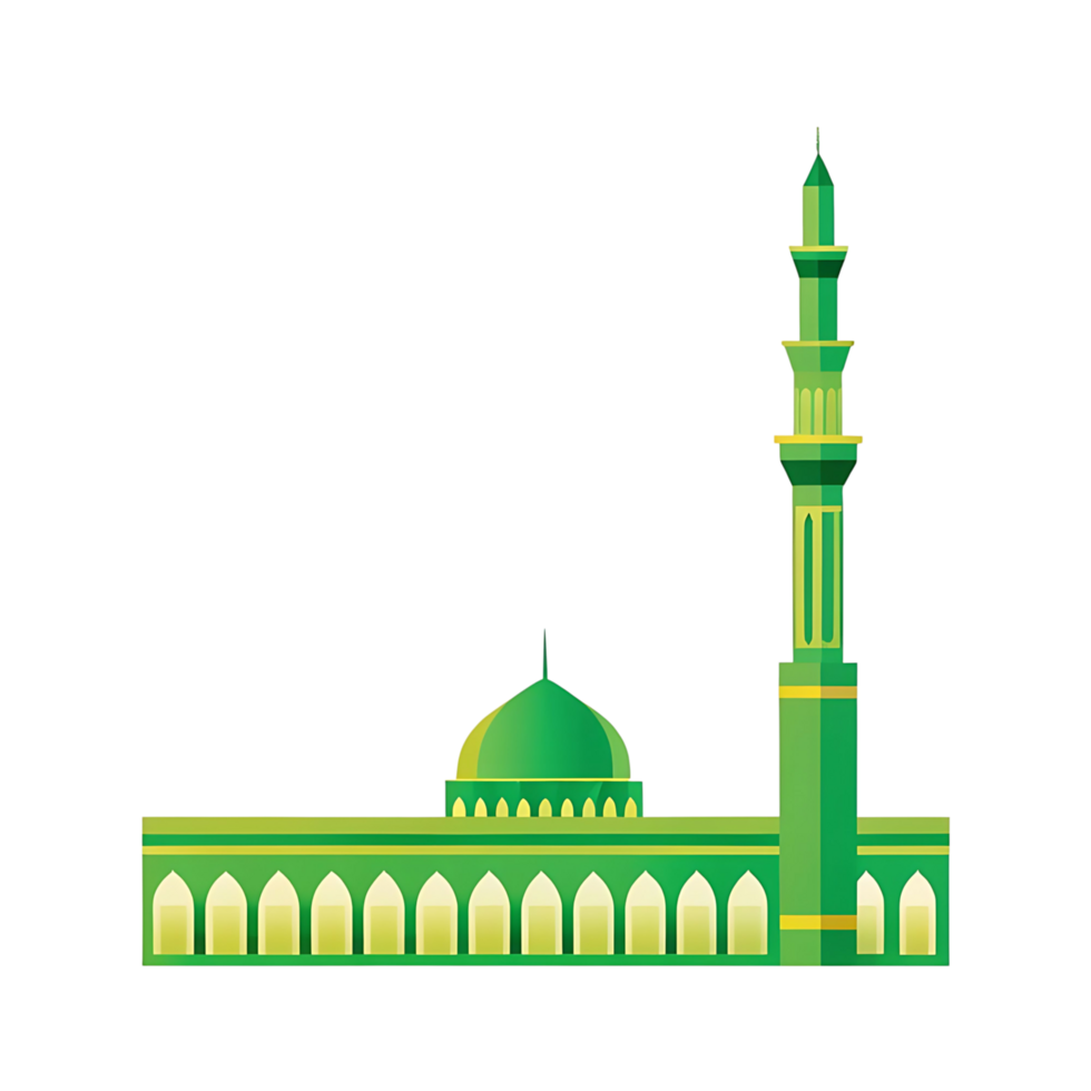 Green Mosque transparent Islamic Architecture Design Ramadan Eid Mubarak Celebration png