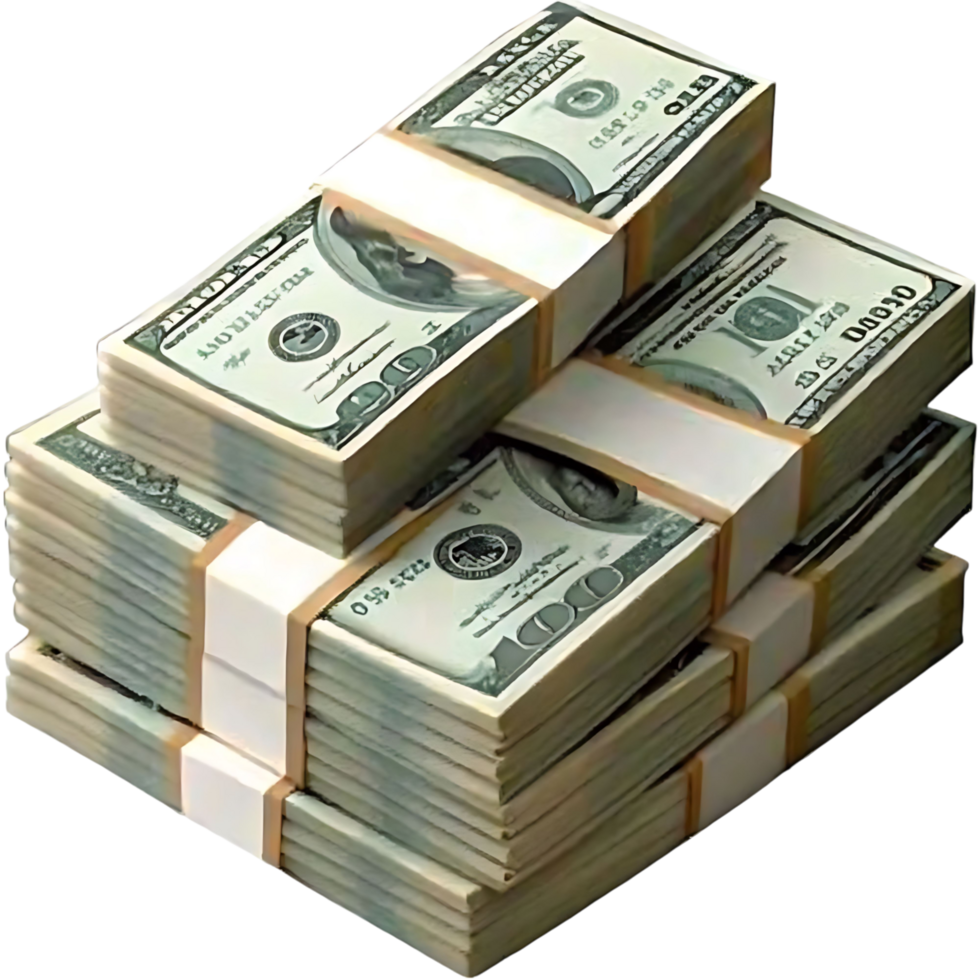 A Large Stack of One Hundred Dollar Bills Representing Wealth and Prosperity png
