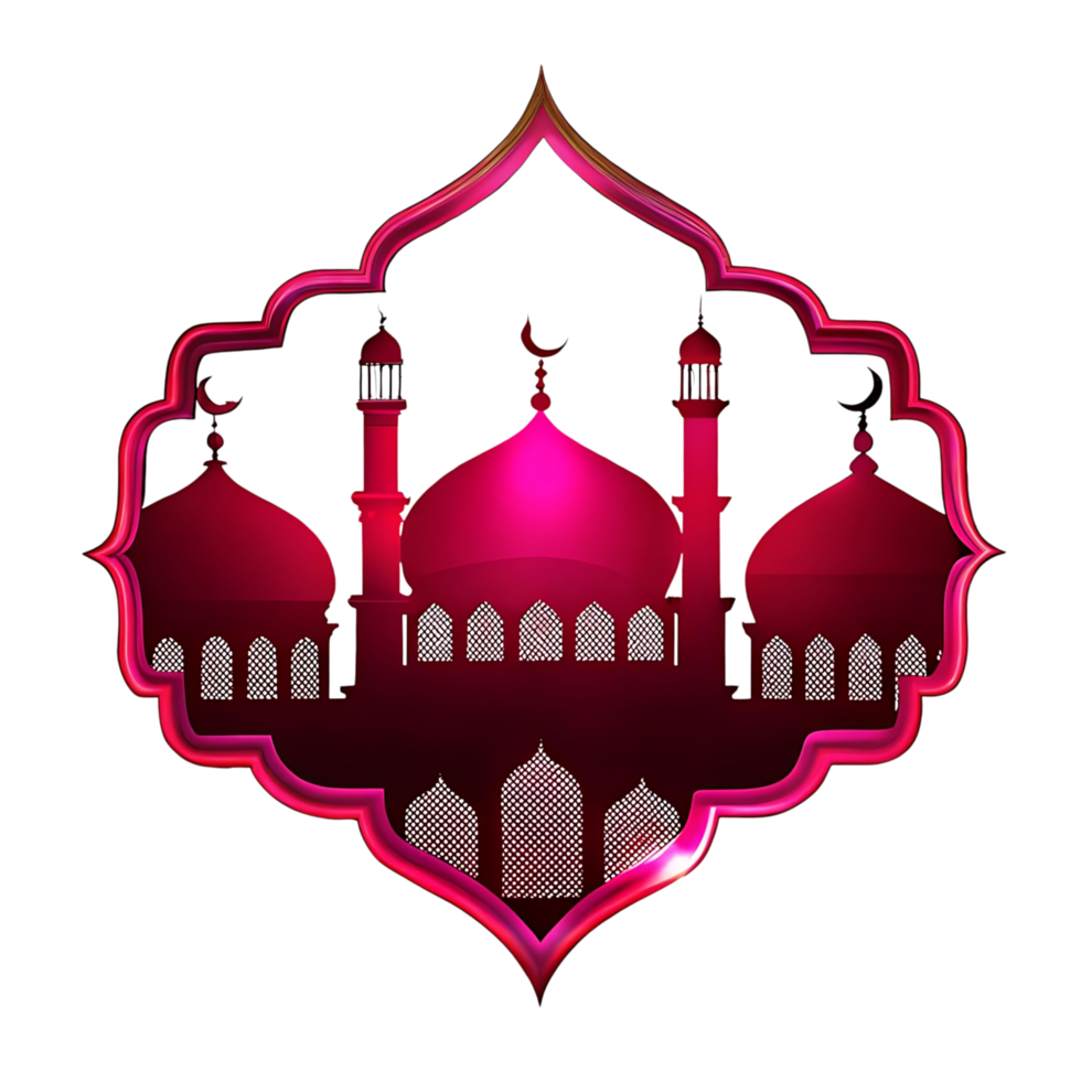 Elegant Pink Mosque transparent Islamic Architecture Design Ramadan Kareem Eid Mubarak Celebration png