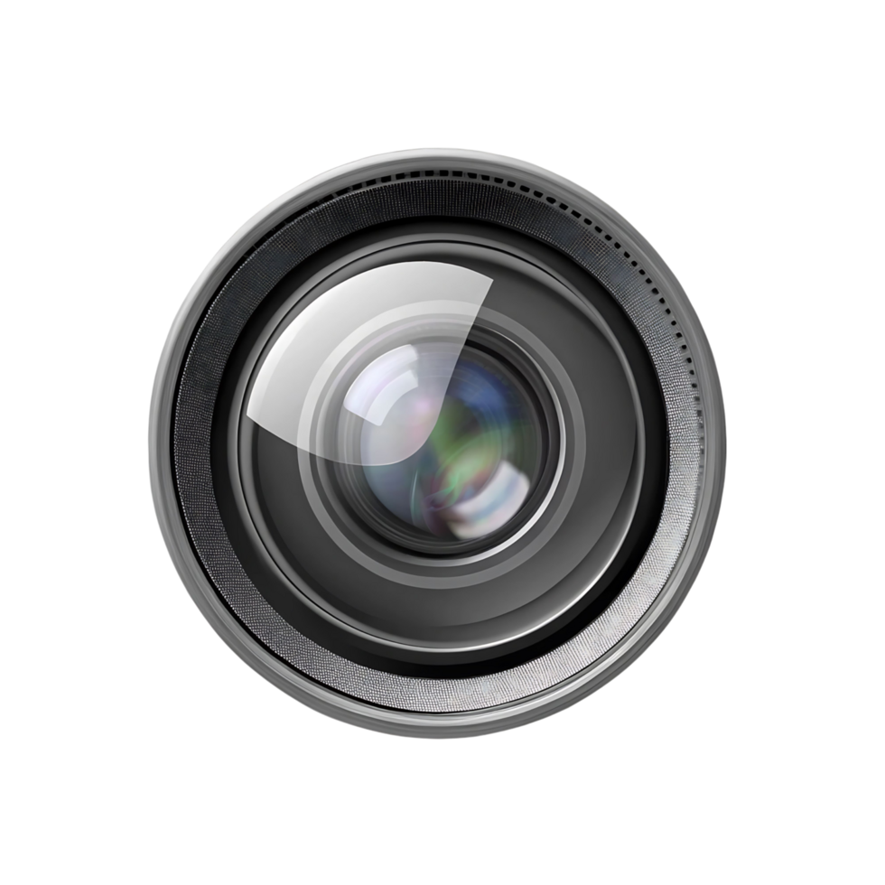 Closeup of a Professional Camera Lens Isolated on transparent Background High Resolution png