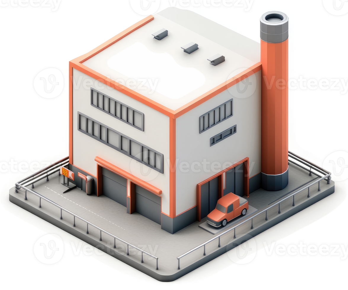 Simplified isometric rendering of an industrial facility. png