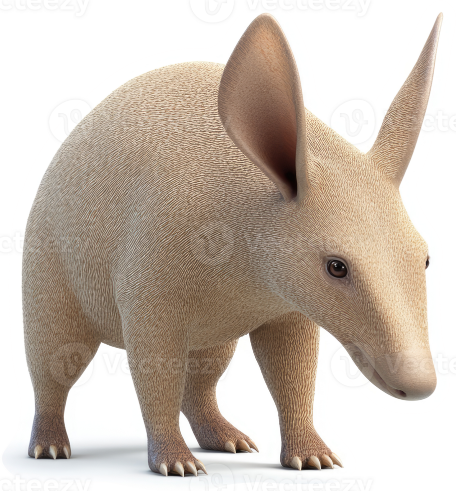 Pale-colored anteater, rendered in 3D. png