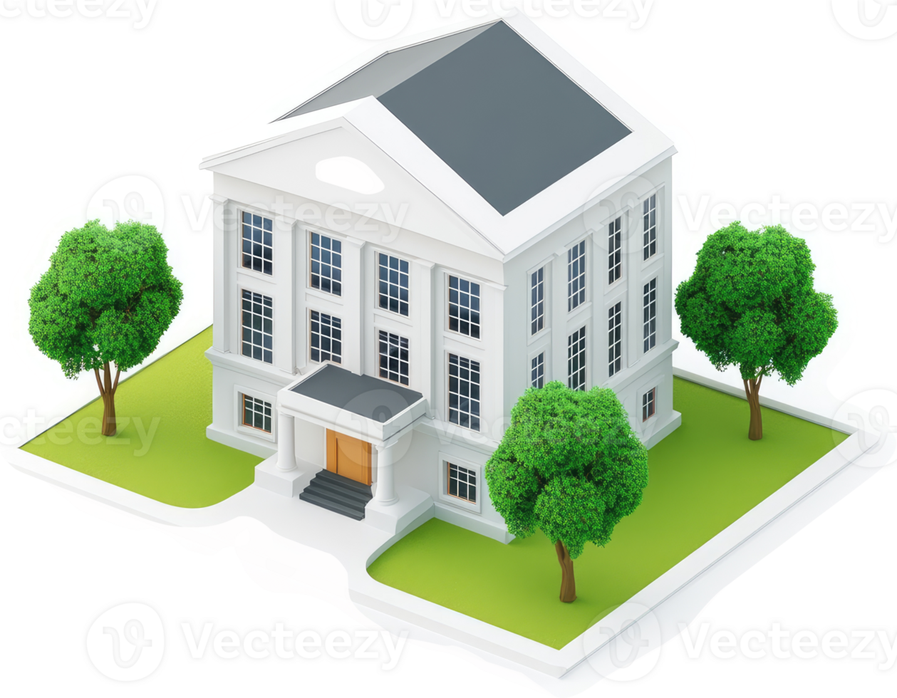 Three-dimensional model of a classic courthouse building. png