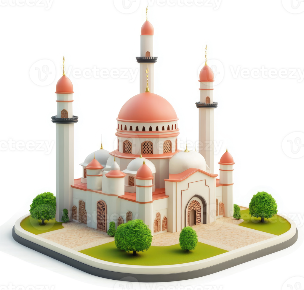 Islamic mosque with decorative architectural details. png