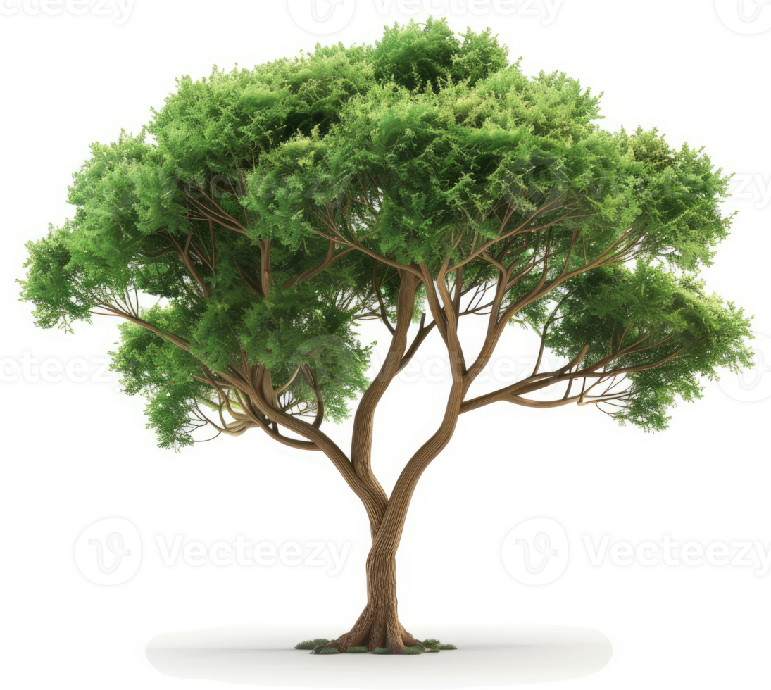 Lush, full tree trunk and branches against a plain backdrop. png
