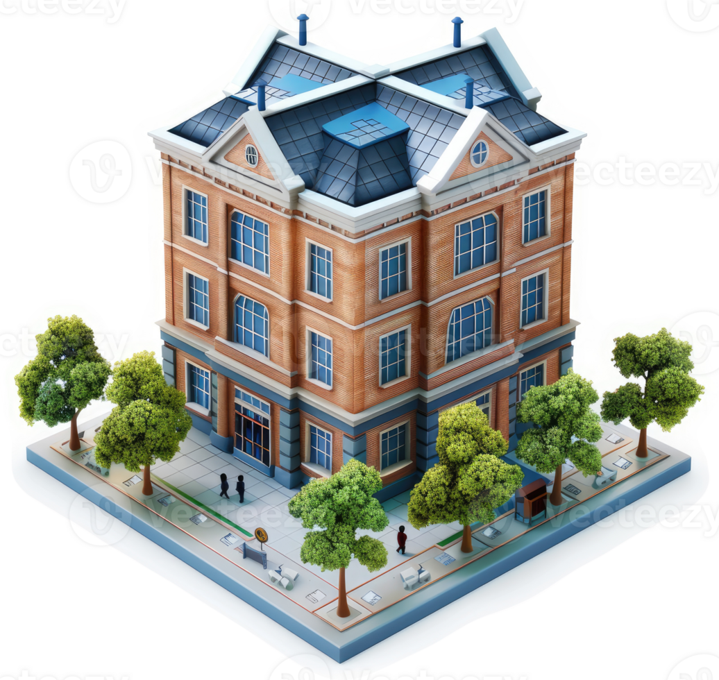 Ornate, multi-story building with landscaped grounds. png
