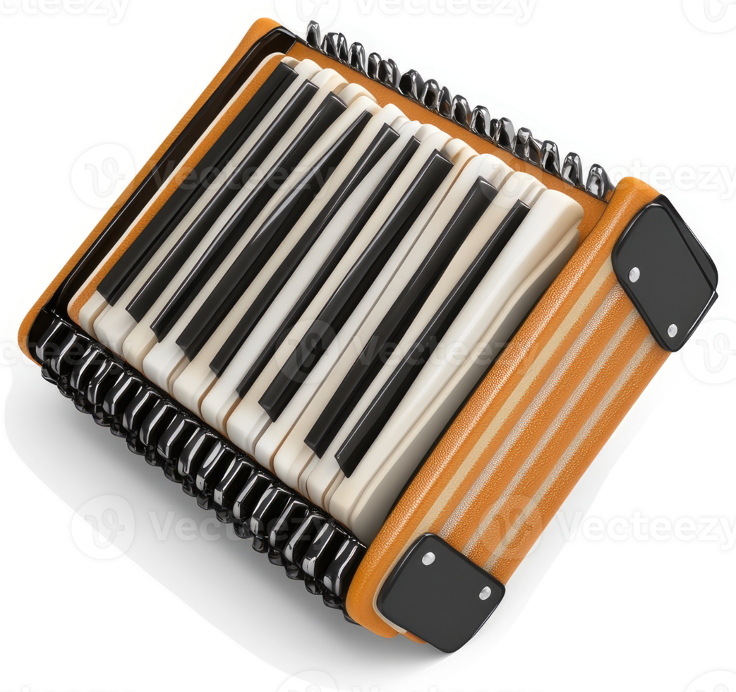 Stylish illustration of a classic accordion. png