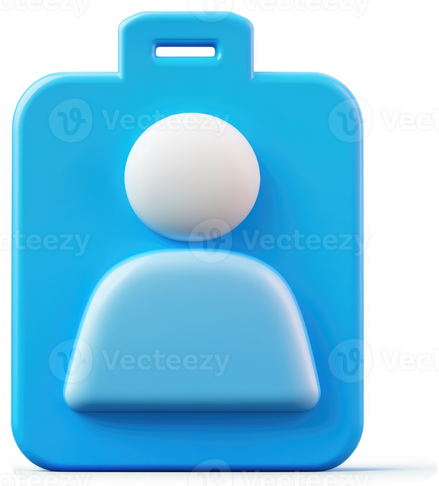 Digital representation of a light blue user icon badge. png