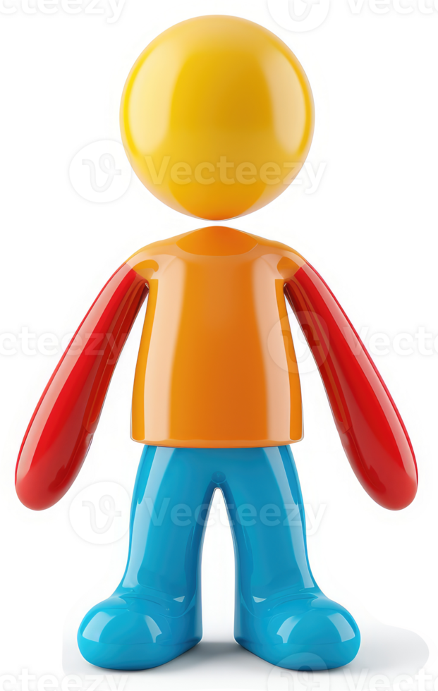 Vivid, cartoonish figure with bright colors. png