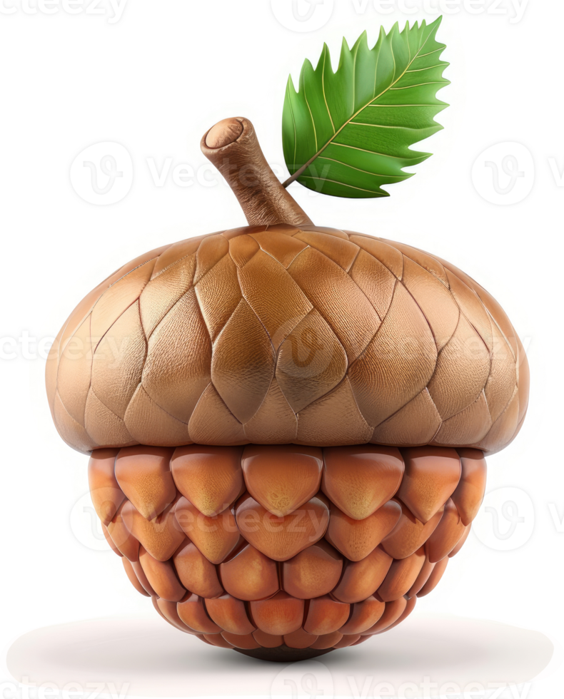 Detailed 3d rendering of a decorative acorn. png