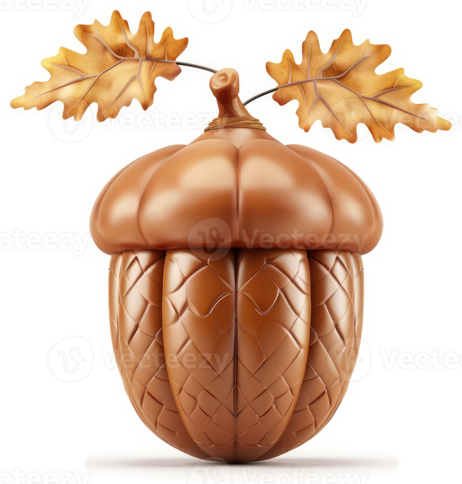 Autumnal acorn, detailed and decorative. png