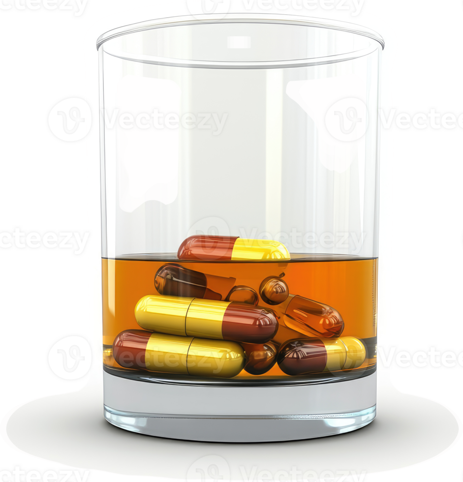 Mixed alcoholic beverage with medication. png