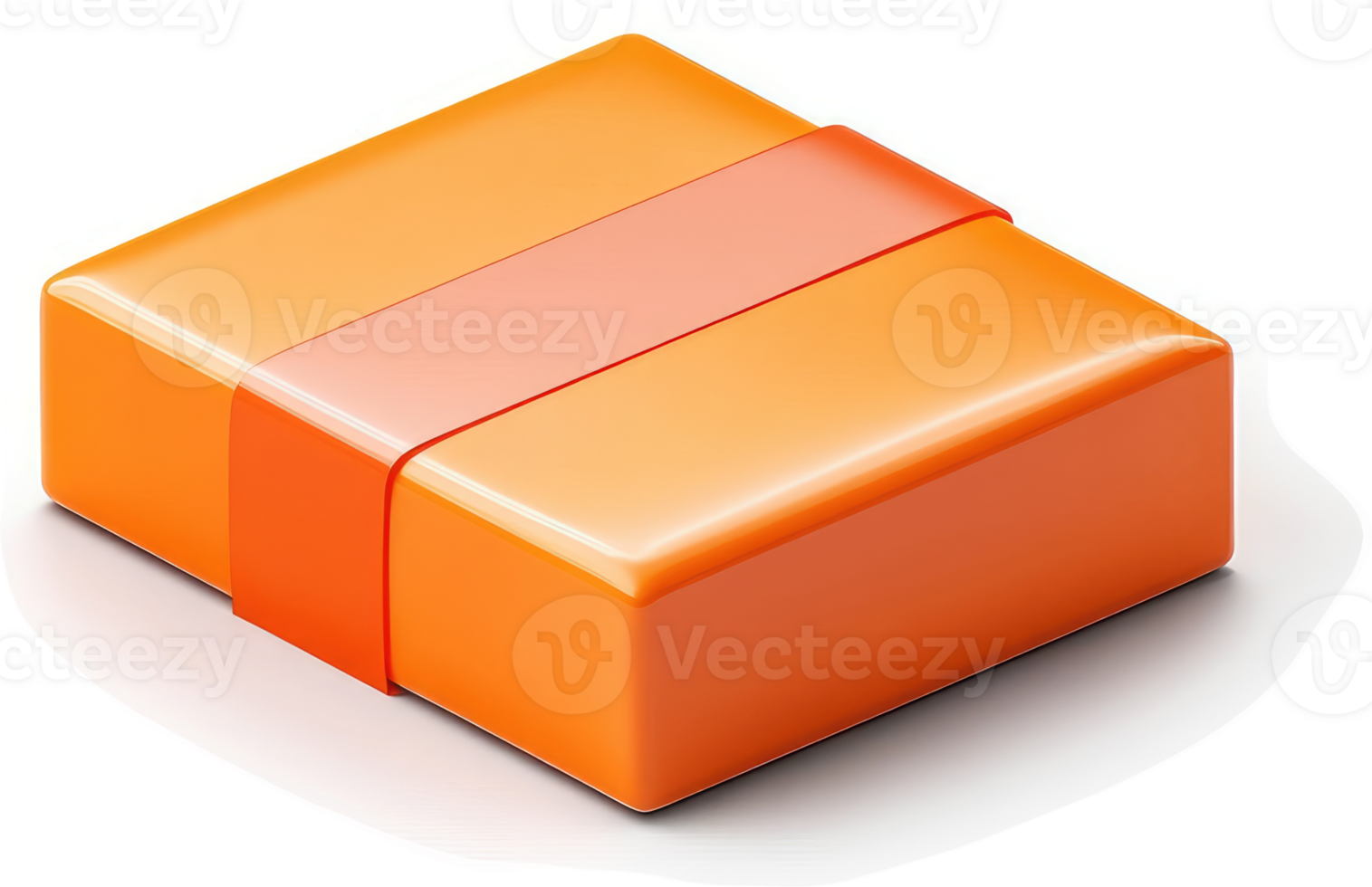 Orange gift box with a red ribbon. png