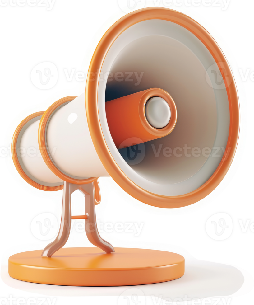 Colorful cartoon megaphone illustration. png