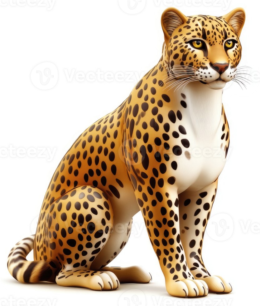 Majestic cheetah, seated and alert. png