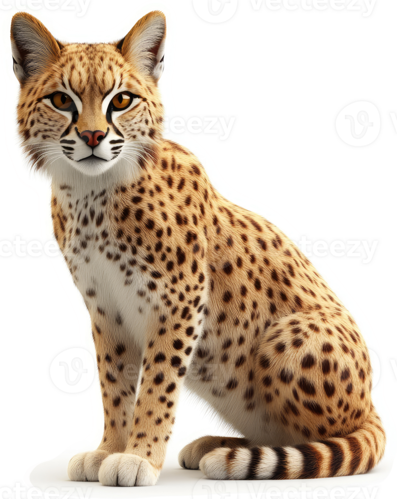 A captivating caracal, showcasing its spotted coat. png