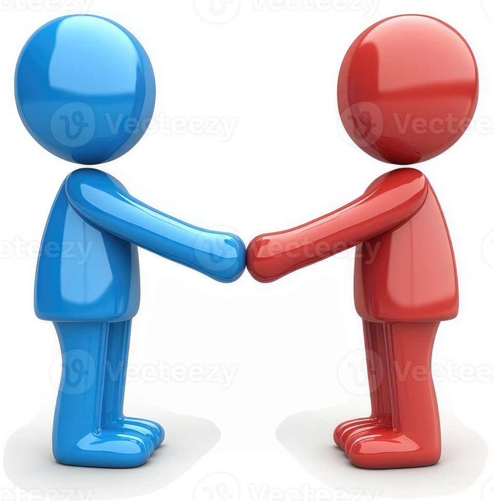 Two figures shaking hands in agreement. png