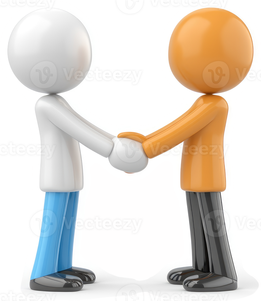 Two stylized figures shaking hands, symbolizing partnership. png