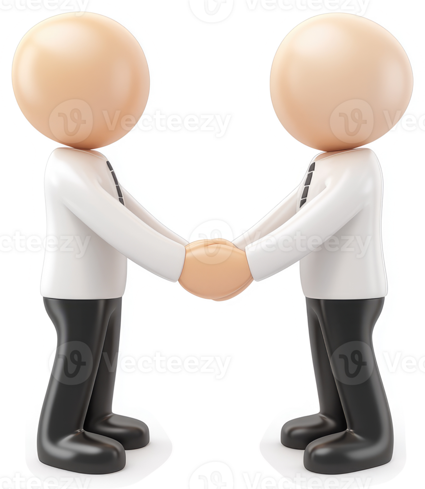 Two figures shaking hands in a business agreement. png