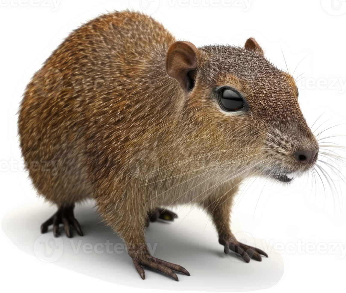 Close-up of a rodent with brown fur. png