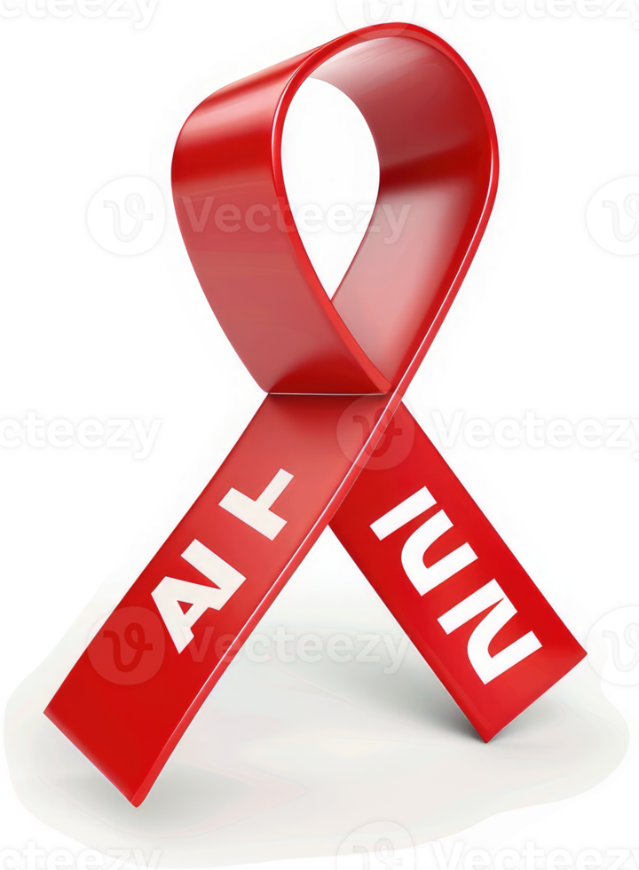 Red awareness ribbon signifying aids. png
