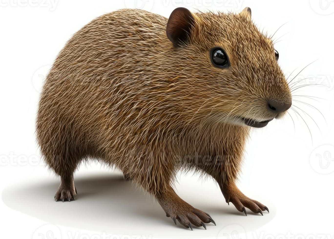 Close-up of a brown rodent with large eyes. png