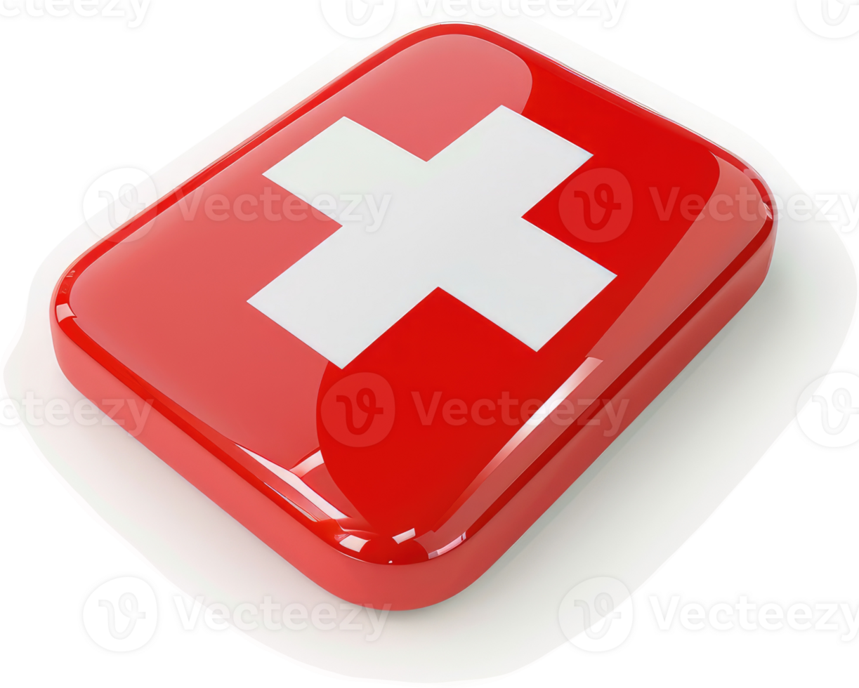 Red first-aid kit symbol with a white cross. png