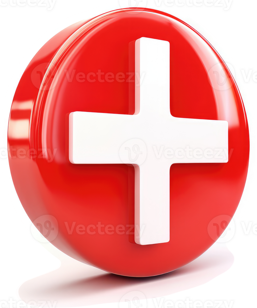 Circular red button displaying a white plus sign. png