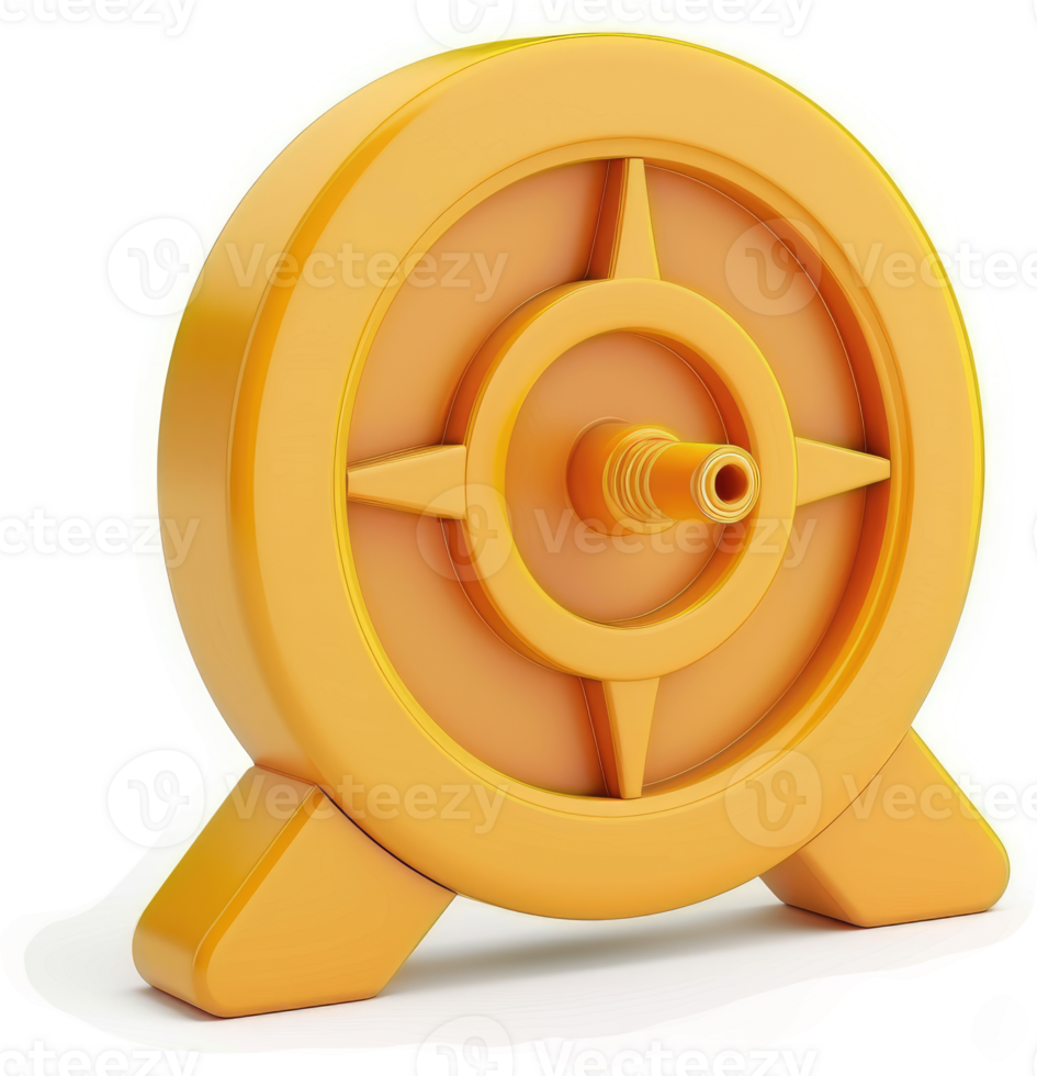 Circular orange mechanical device with central tube. png