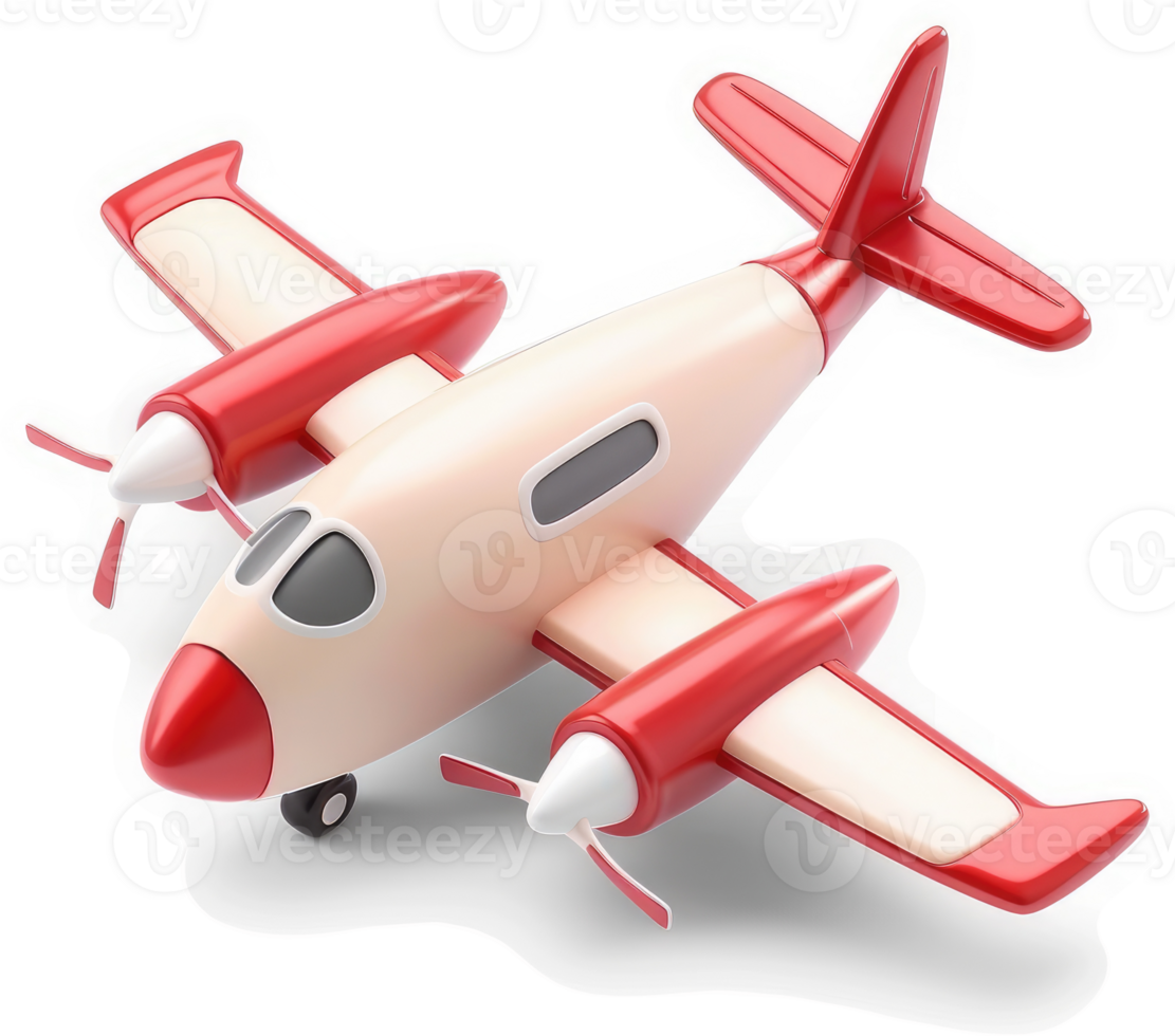 Retro twin-engine airplane toy. png