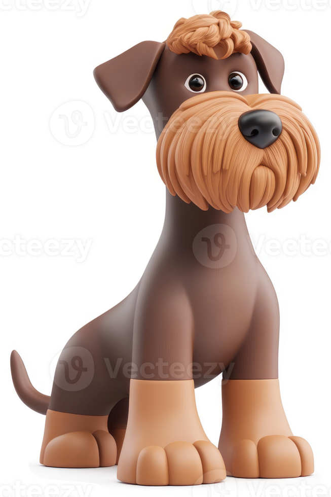 Cartoon illustration of a brown terrier-type dog. png