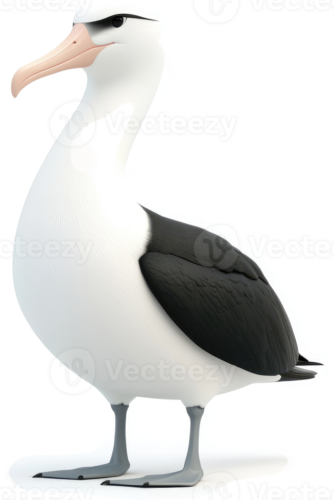Cartoonish portrayal of a majestic albatross. png